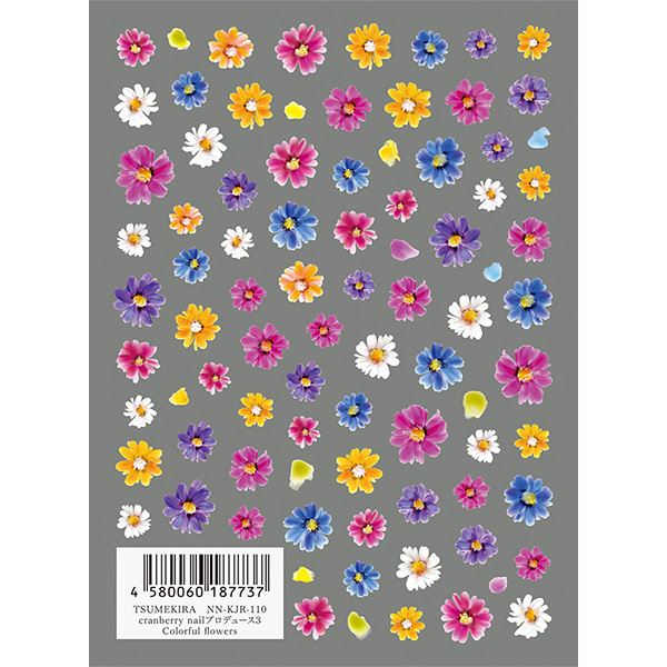 【お取り寄せ・返品不可】NN-KJR-110 TSUMEKIRA ネイルシート ツメキラ cranberry nailプロデュース3 Colorful flowers (枚)