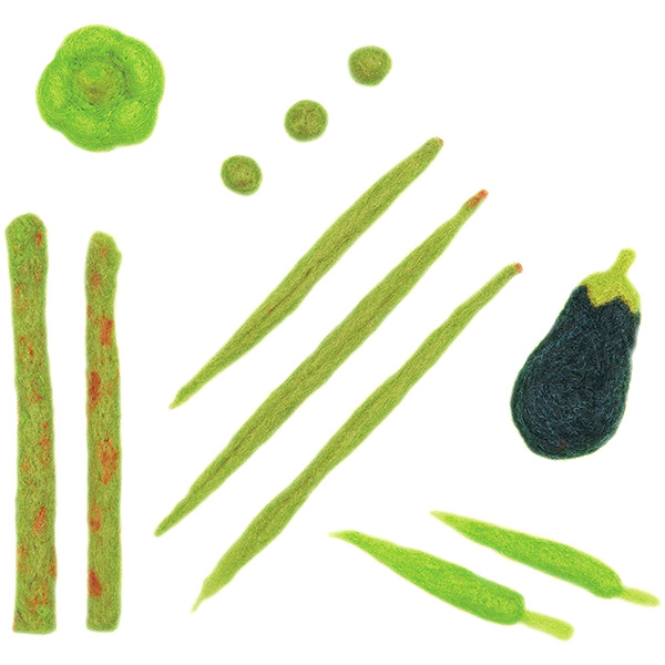 【在庫限り！】H441-542 フェルトキット アクレーヌベジタブル 緑の野菜 (個)