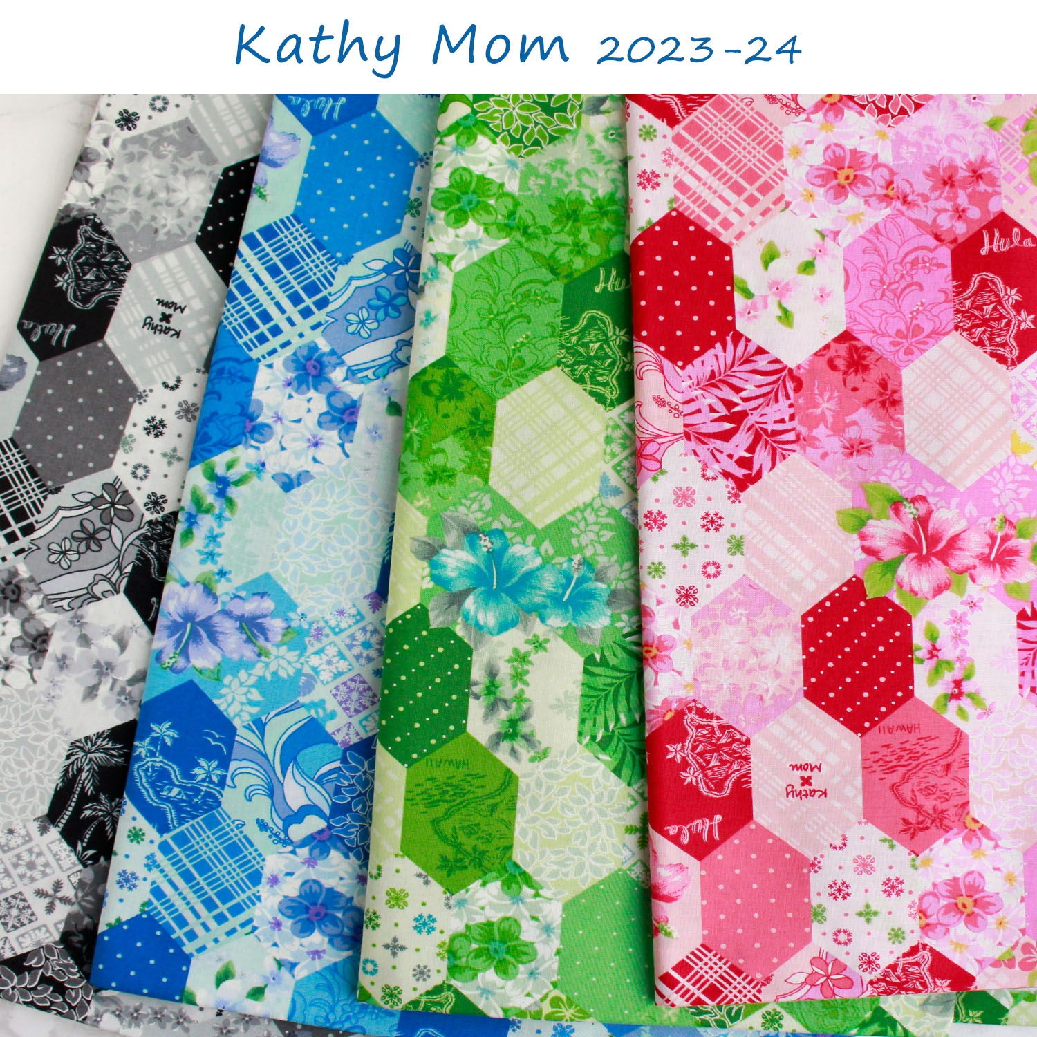 MT02301 Kathy Mom Happy Hexagon", Print fabric 1m/unit (m)