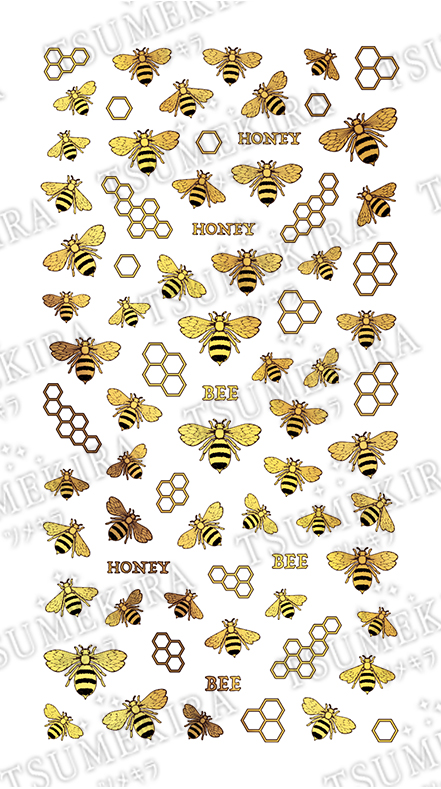 [Order upon demand, not returnable]NO-BEE-101 TSUMEKIRA　[TUMEKIRA]Nail Stickers 【noble】 BEE NO-BEE-101 [ジェル専用] (Sheet)