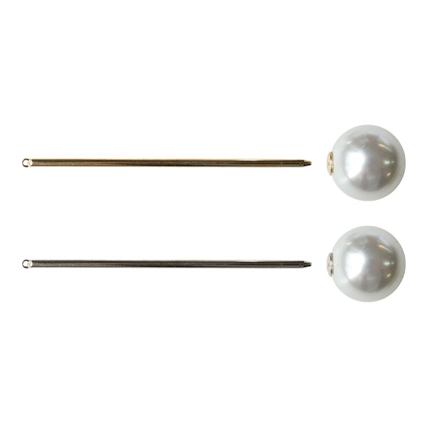 【キャンペーン対象】KE997～998 カン付ヘアバトン パールキャッチ付 全長7cm 2本入 (袋)