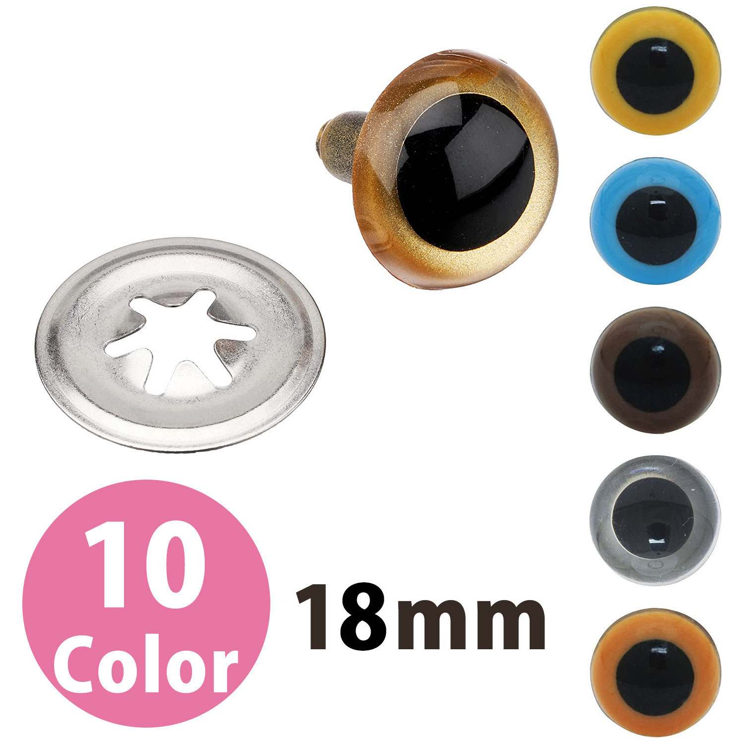 Crystal Plush Doll Eyes 18mm 6pcs (pack)