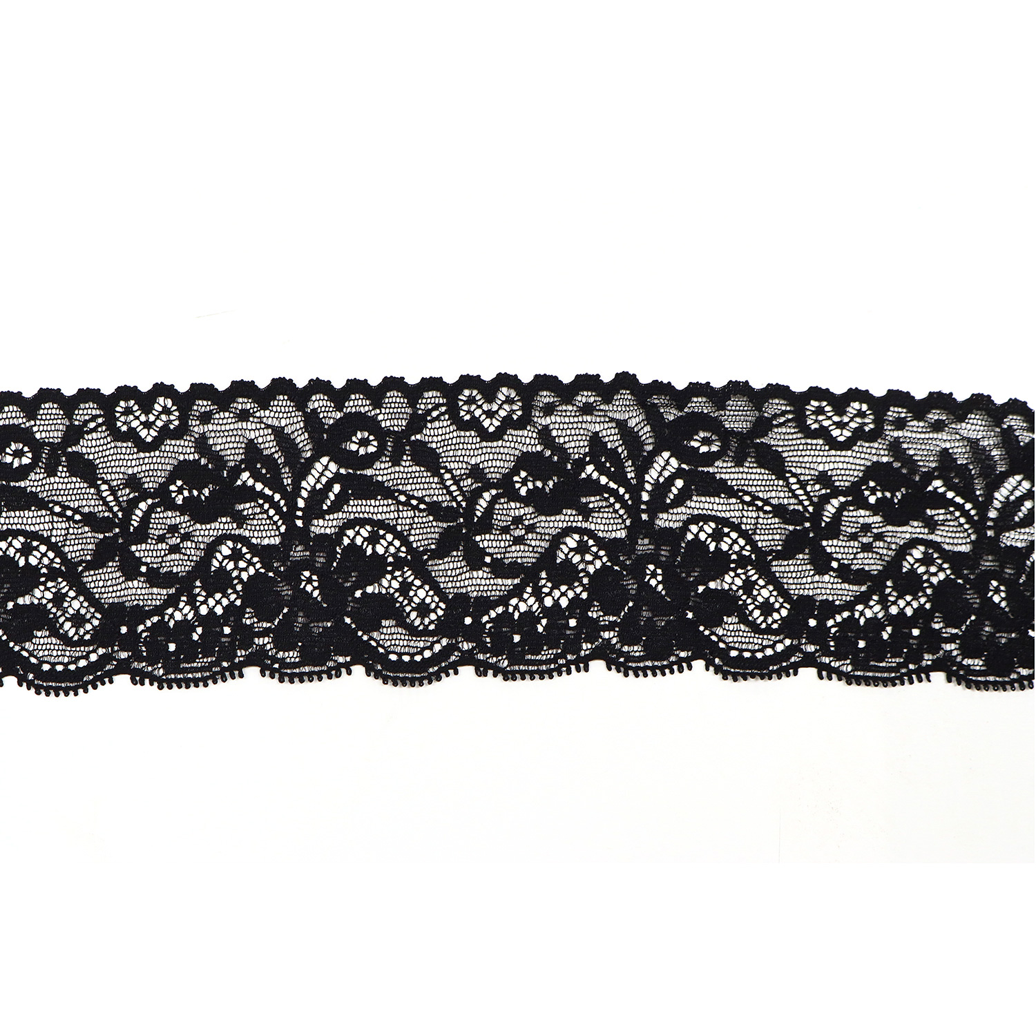 [Limited Special Price] TOK-725042-402 Special Price Stretch Lace approx. Width 6cm*50m Black (Roll)