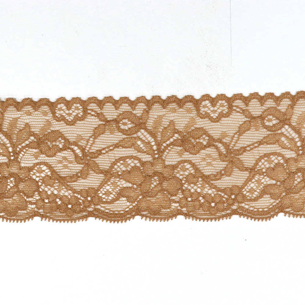 【限定特価】TOK-725042-24 特価ストレッチレース  巾約6cm*50ｍ乱 マロン (巻)