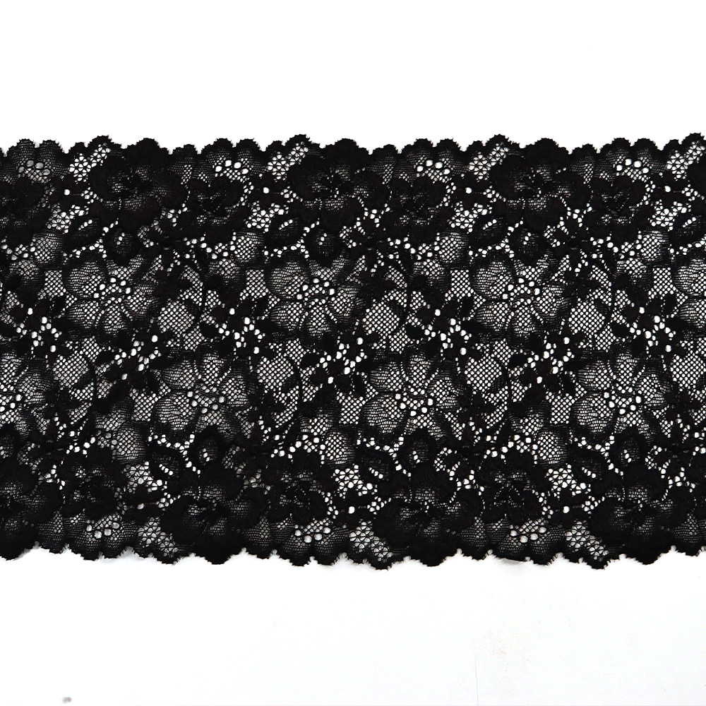 [Limited Special Price] TOK-8068-402 Special Price Stretch Lace approx. Width 15cm*50m Black (Roll)