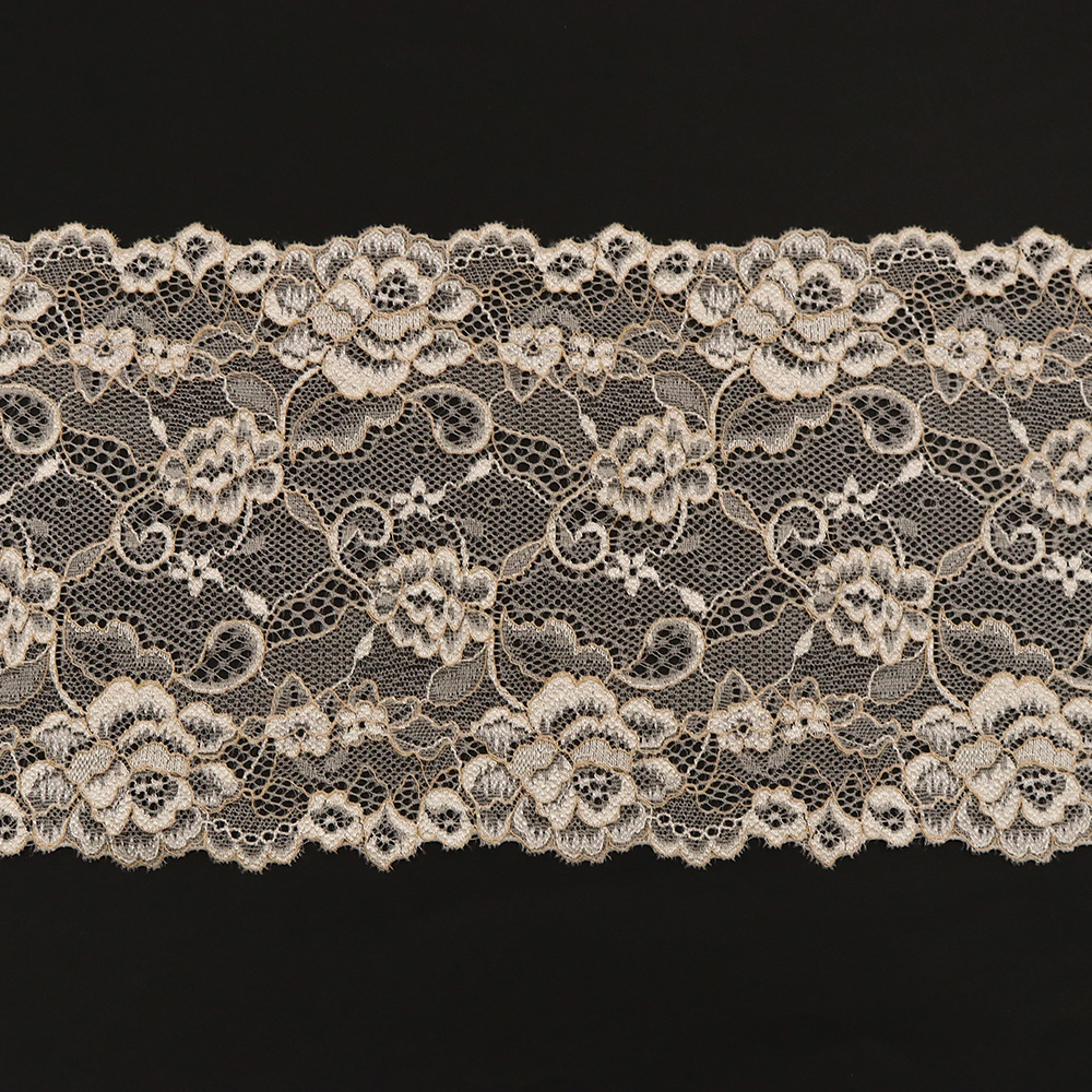 【限定特価】TOK-49322-80 特価ストレッチレース  巾約15cm*50ｍ乱 サンドベージュ (巻)