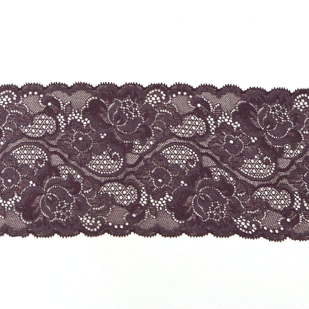 【限定特価】TOK-66701-14 特価ストレッチレース  巾約15cm*45ｍ乱 チャコールグレー (巻)