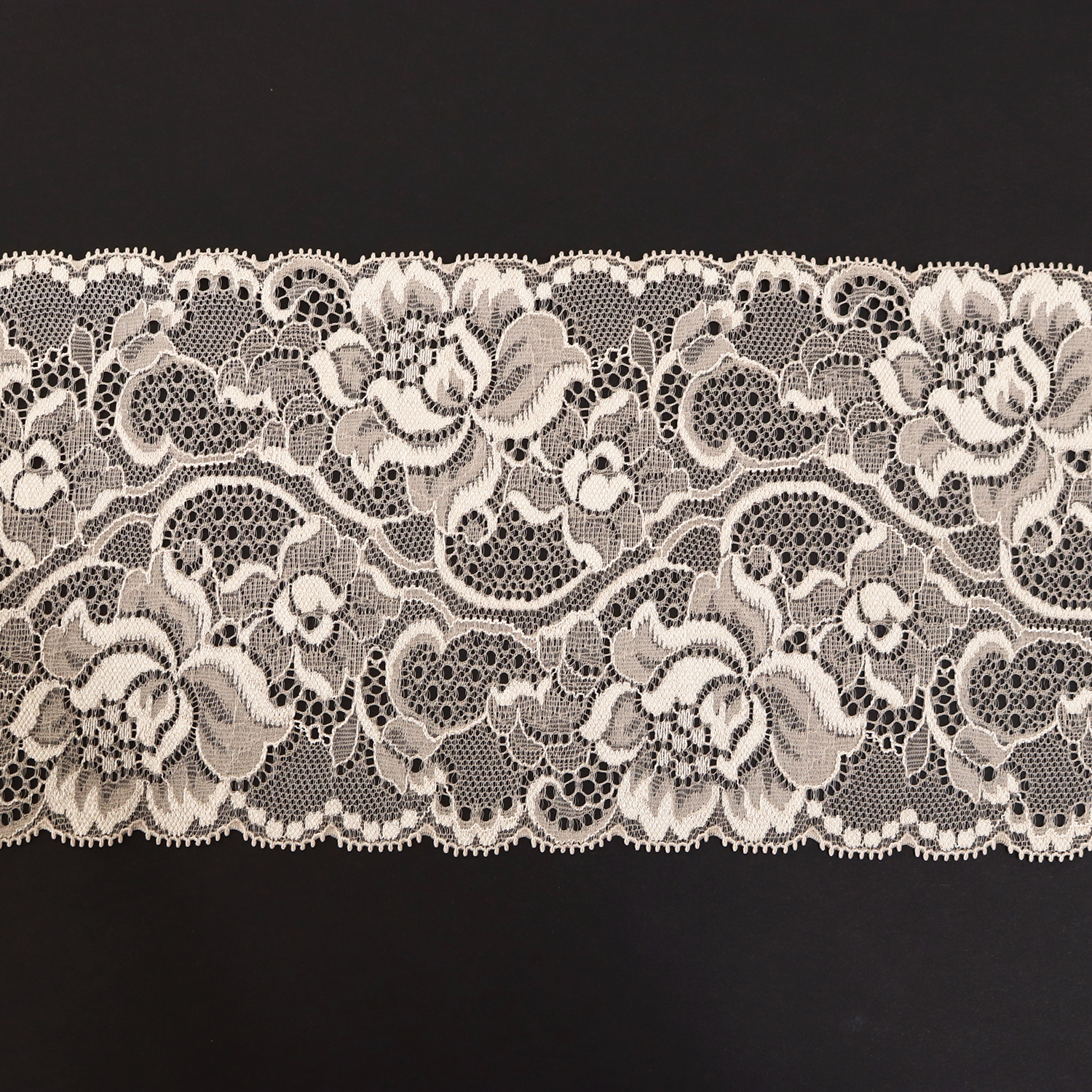 【限定特価】TOK-66701-22 特価ストレッチレース  巾約15cm*45ｍ乱 サンドベージュ (巻)