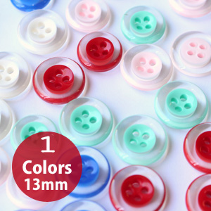 LW41465-13 Two-tone Transparent Buttons 13mm 6pcs (pack)