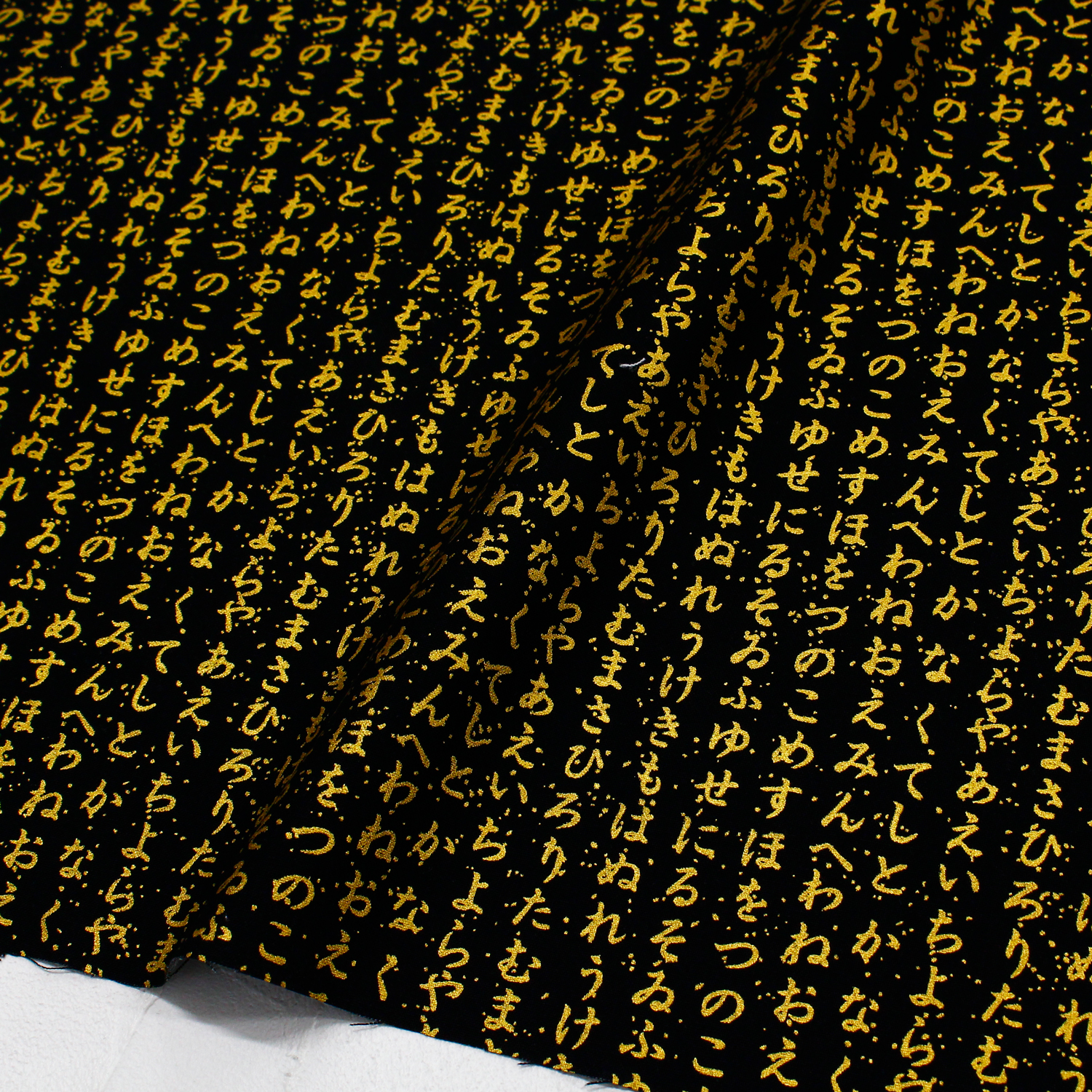 TIME3671-B Black ground, Japanese style hiragana pattern Timeless Treasures, USA Printed Fabric, 1m/unit (m)