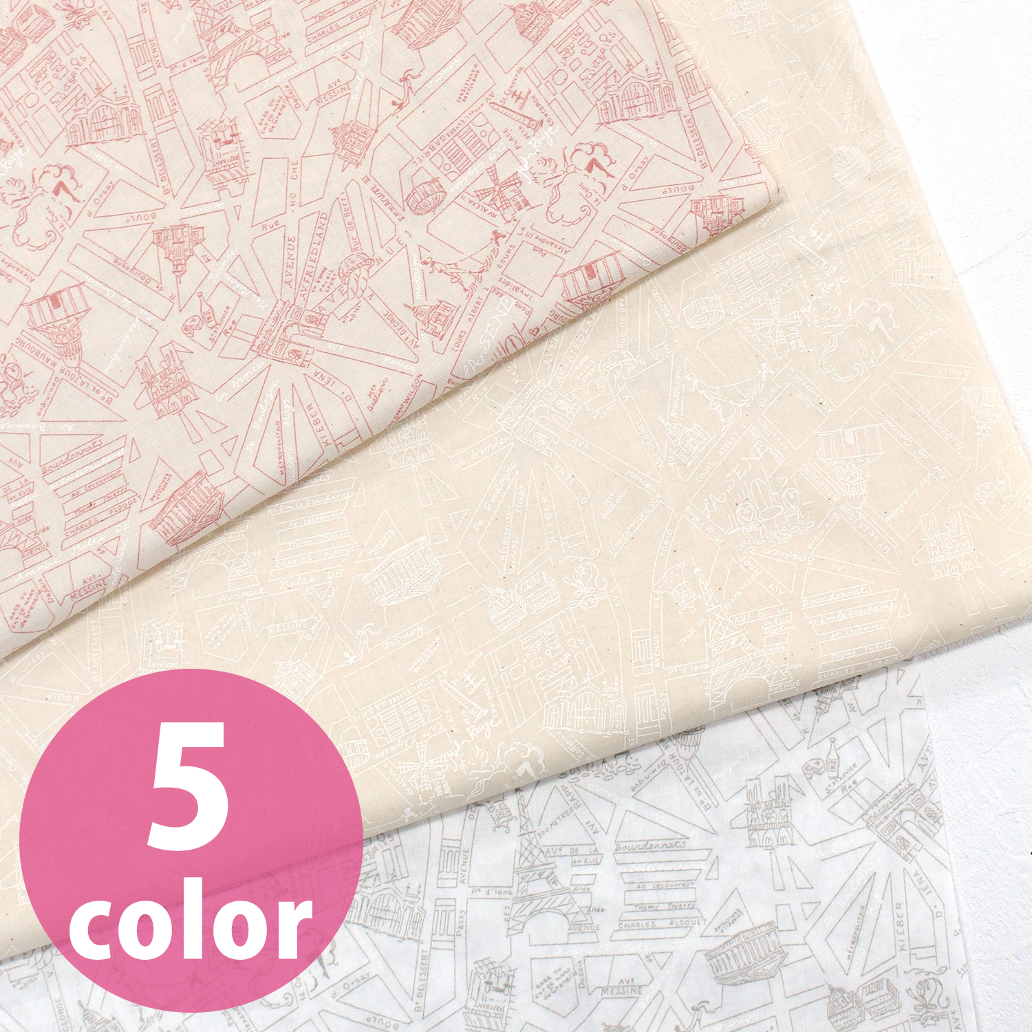 KW3115-4 Scarecrow Print Fabric Map Meter 1m/unit (m)