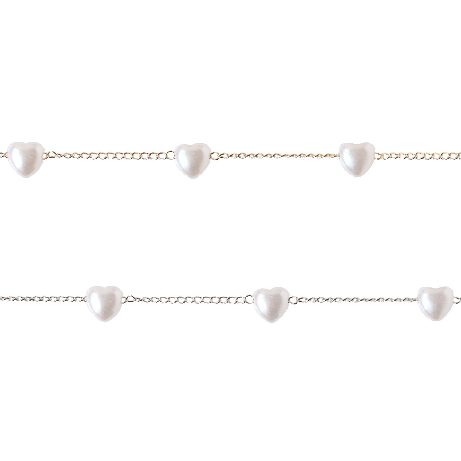 KH128～129 Chain with pearl, Heart 1m/unit (m)