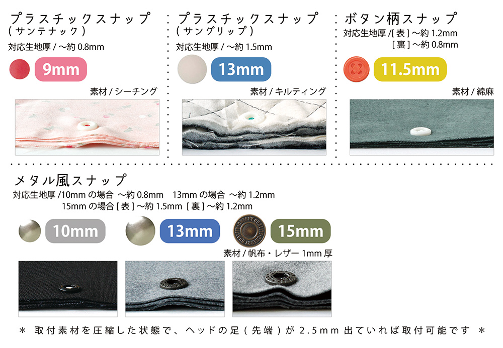 SG サングリップ プラスチックスナップボタンハンドプレススターターセット+ボタン3色 (セット)「手芸材料の卸売りサイトChuko Online」
