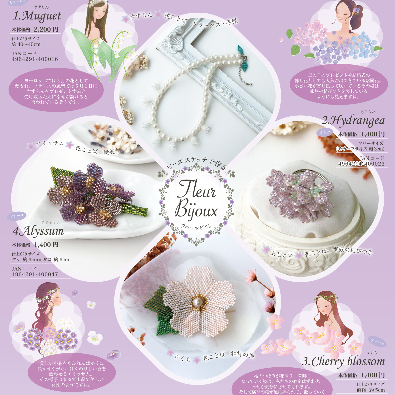 [Limited to pre-orders][On order/not returnable] 1-4 Bead Stitching Fleur Bijou Bead Kit (pack)