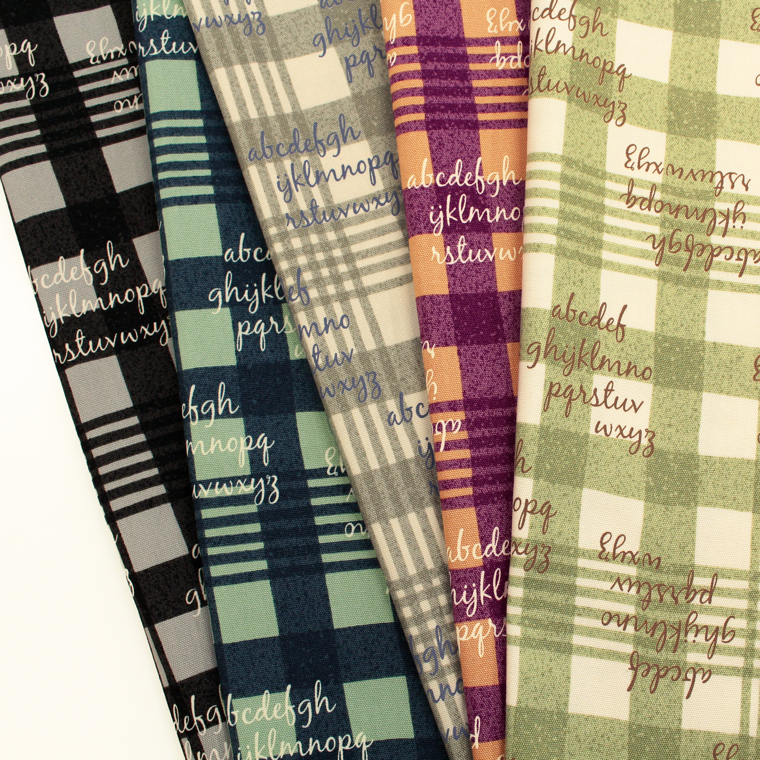 SC10673 Oxford Print Fabric "Check & Alphabet" 1m unit (m)