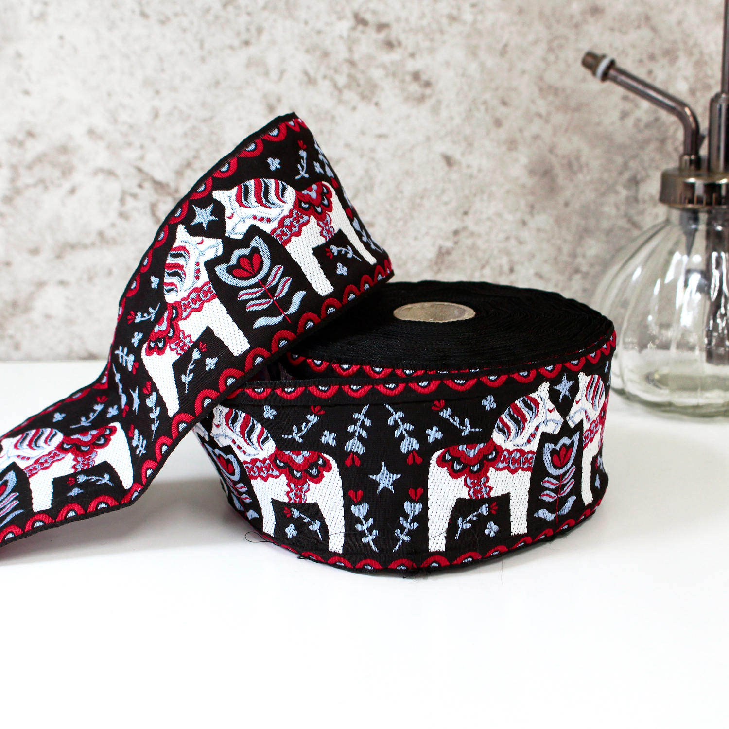 PAU100602-2-50 高級ジャガード織 カフカリボン 巾約5.9cm 50cm単位(本)