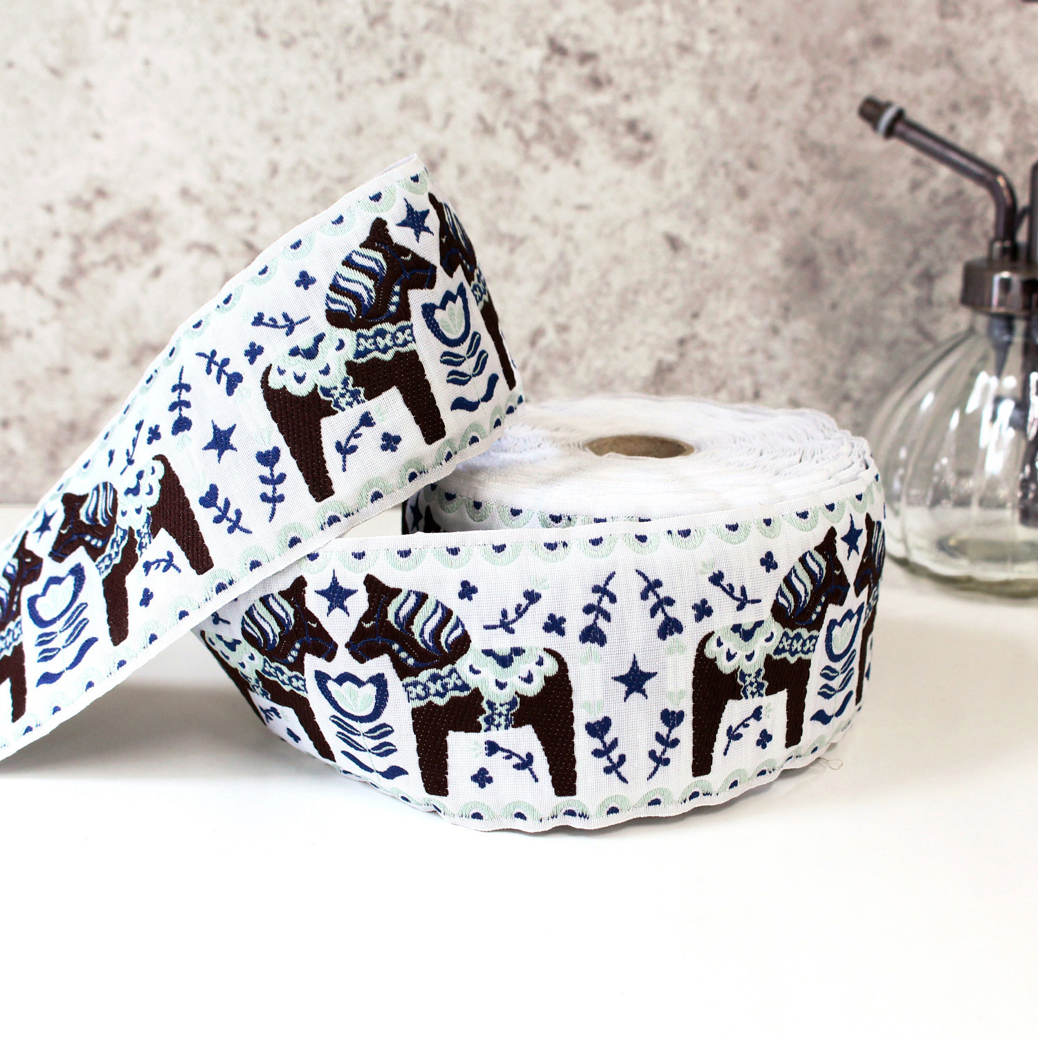 PAU100602-7-50 高級ジャガード織 カフカリボン 巾約5.9cm 50cm単位(本)