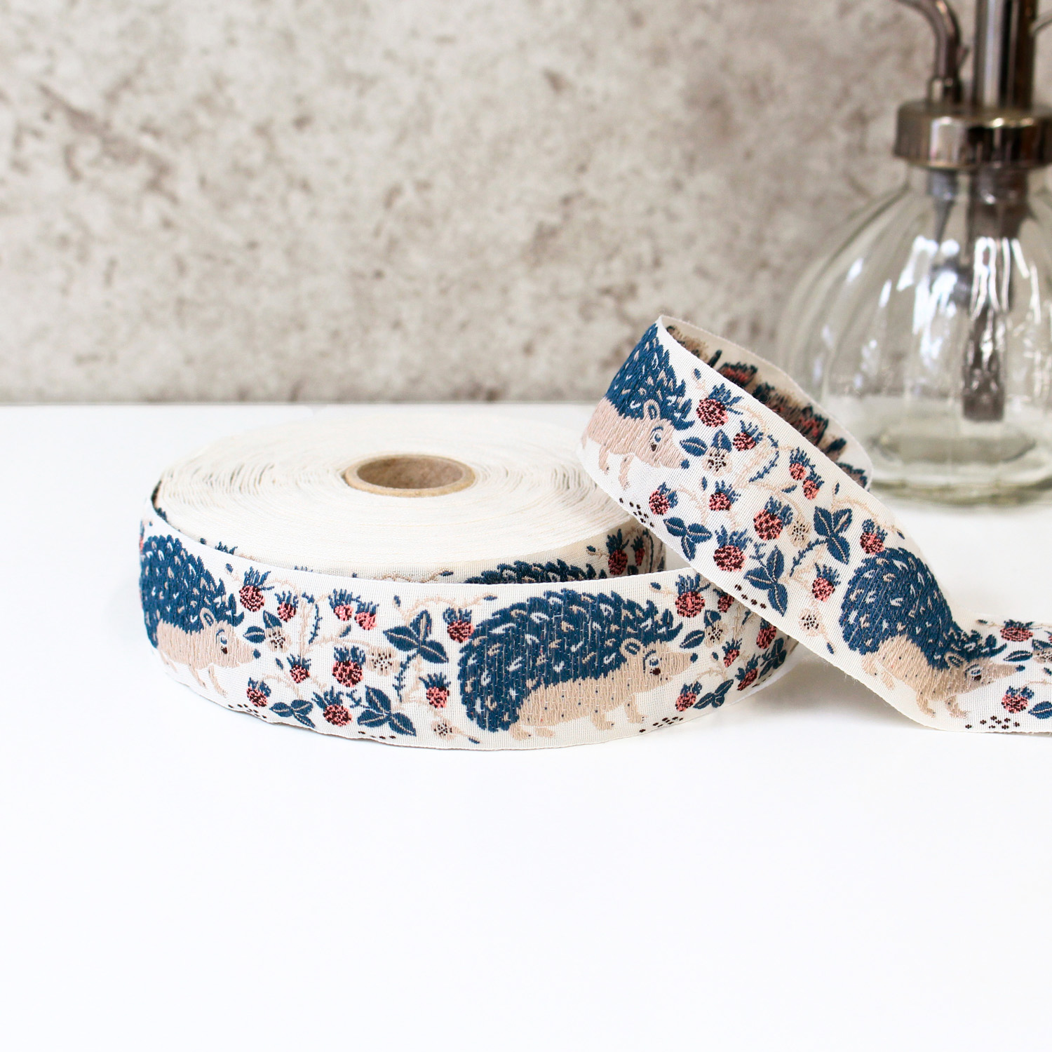 PAU100656-1-50 高級ジャガード織 カフカリボン 巾約3.2cm 50cm単位(本)