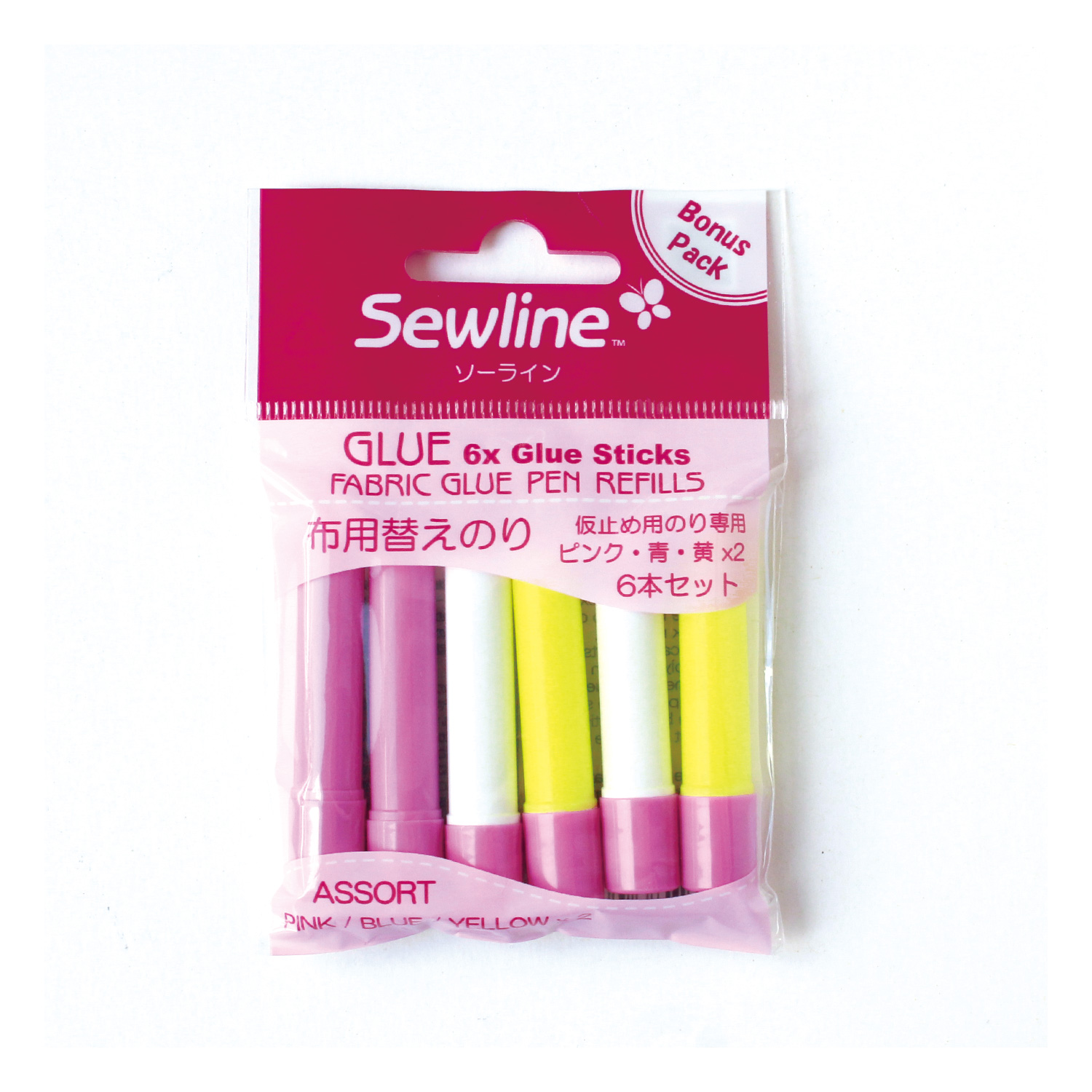 Sewline Refills, for Glue Stick <Pink/Blue/Yellow> (2pcs of each) (pcs)