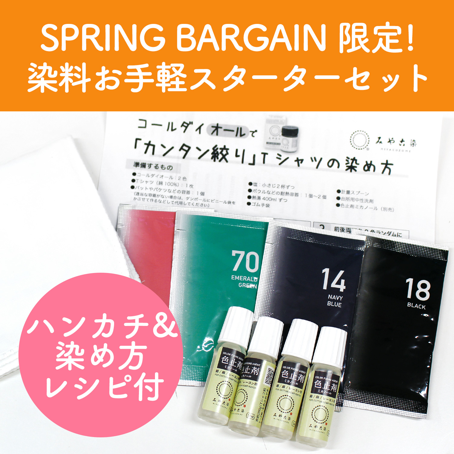 ECOA-10SET-START ハンカチ付き！染料お手軽スターターセット (セット)
