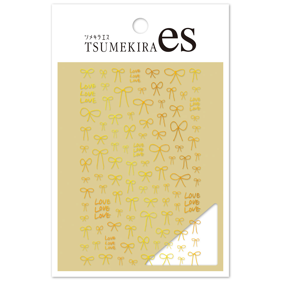 [No order or return] ES-RBN-003 [es] Handwritten ribbon gold/gel-only nail stickers for nails released in April 2025 (sheets)