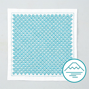 【Non-cancellable】 OLY-SK397 Sashiko Kit - One Stitch Hanahukin Mount Fuji [White] (ｐｃｓ)