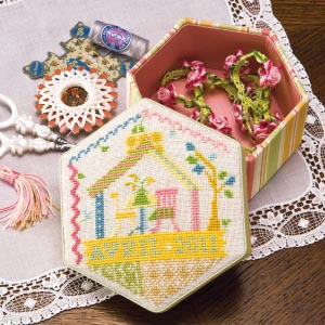 CTN45Cartonnage/Decoupage Set hexagon box (pcs)