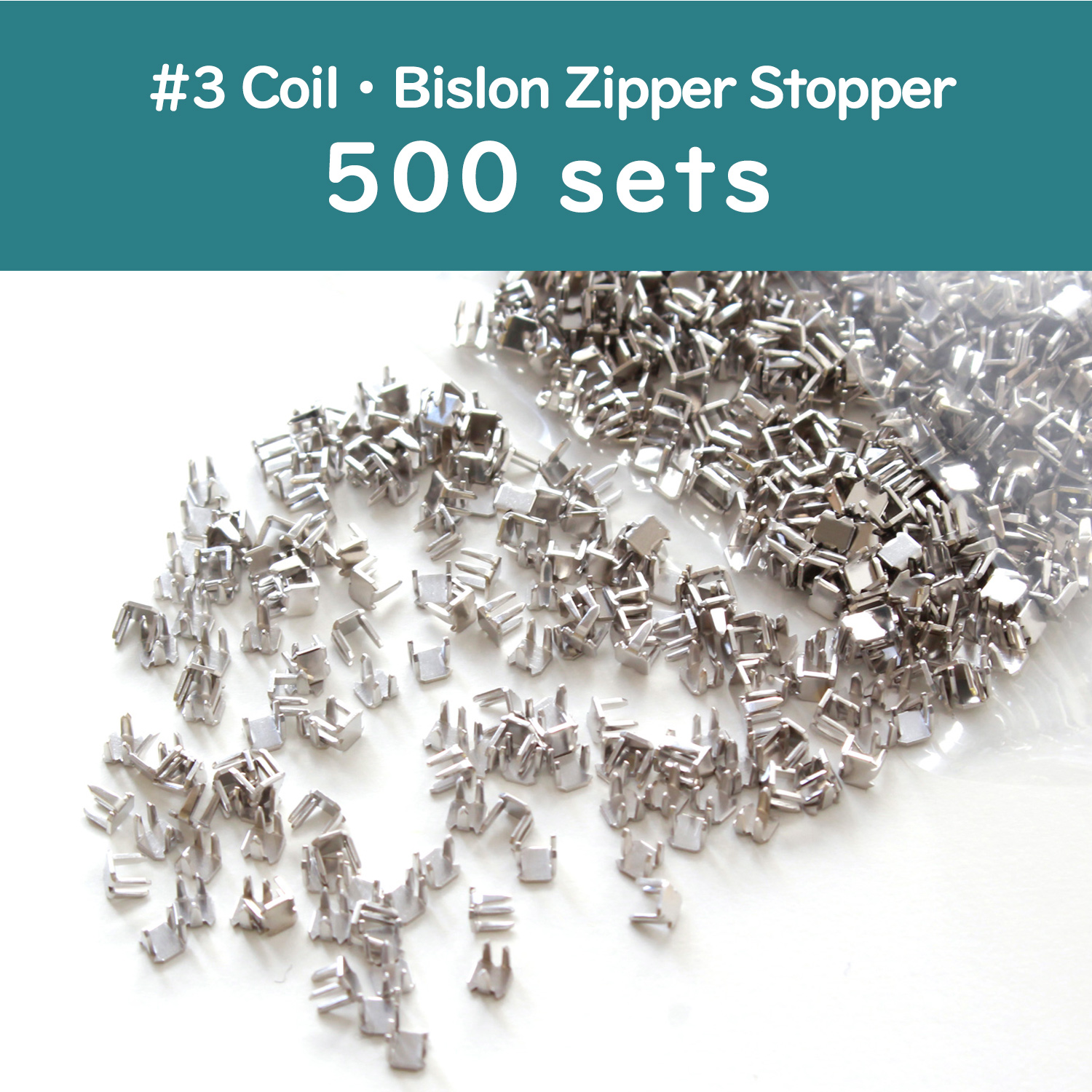 [Value Pack] F2-216-500 #3 Coil・Bislon Zipper Stopper 500 sets, 1000pcs (bag)