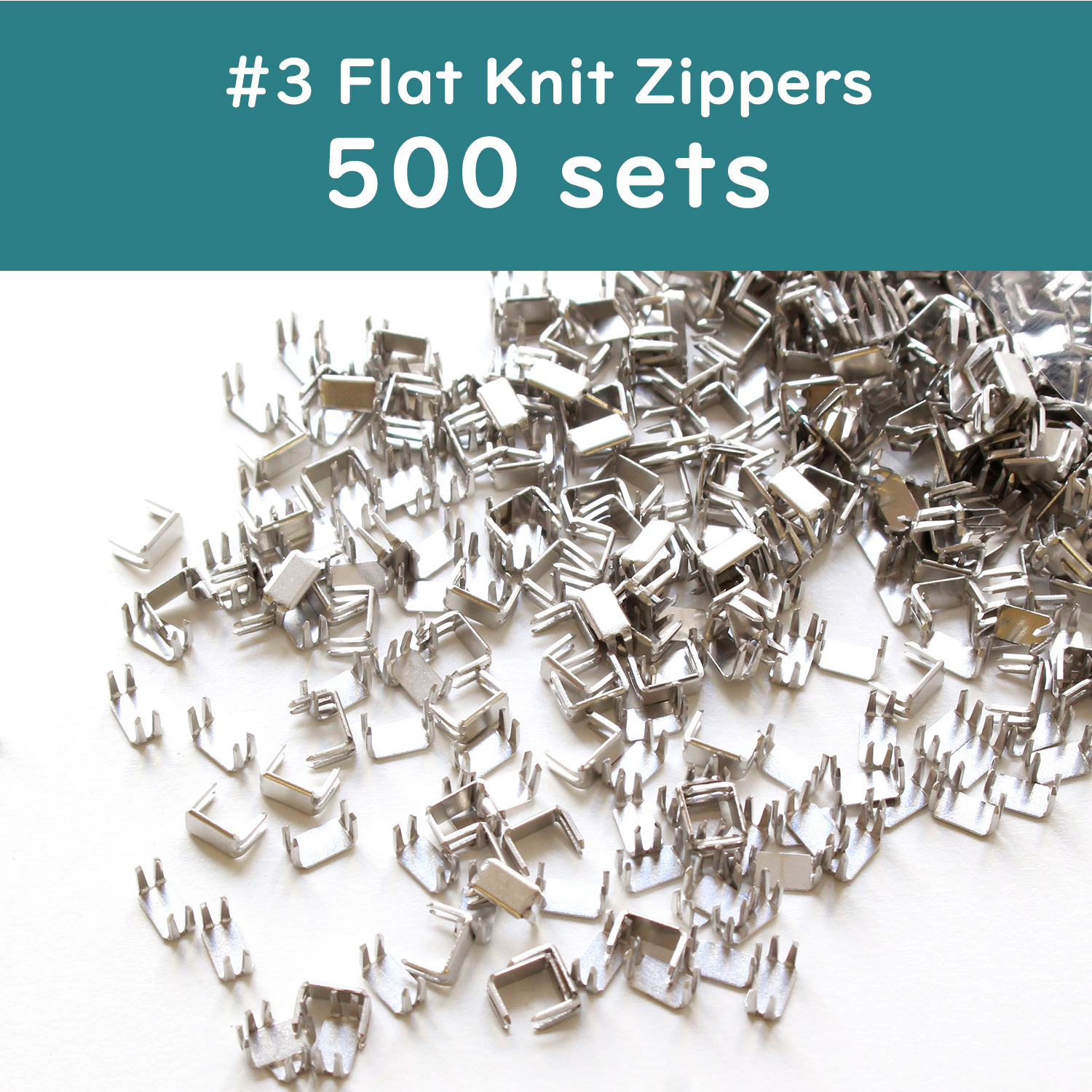 [Value Pack] F2-226-500 #3 Flat Knit Zippers 500pcs (bag)