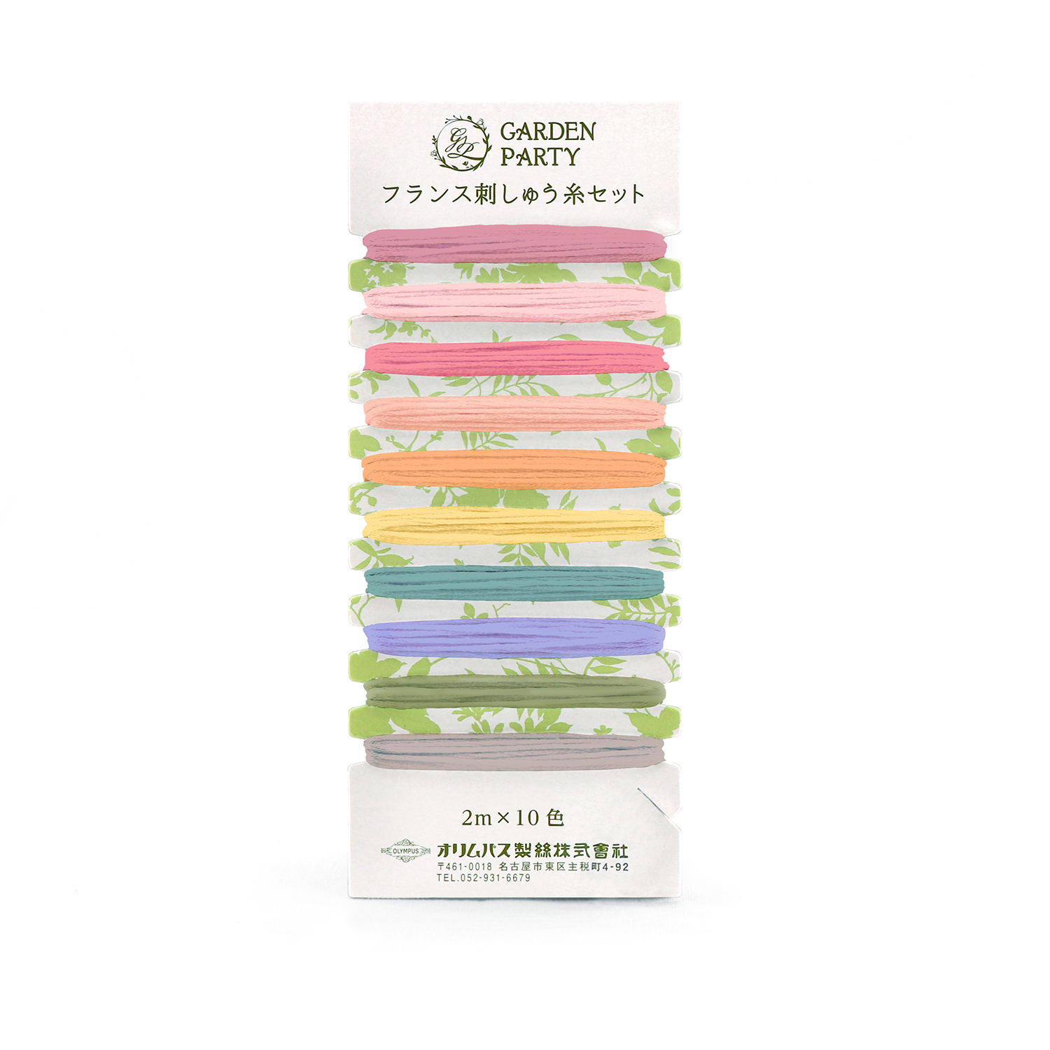 [Order / return is not possible] OLY-GP-C16 Olimpass Thread Set GARDEN PARTY French Embroidery Thread Set 2m x 10 colors each Color: Romantic (pcs)