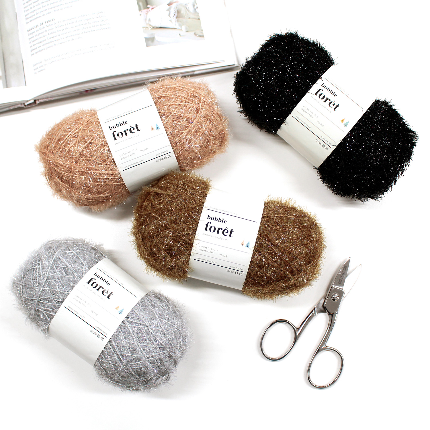KNW-BF4SET-C bubble foret-from Korea- Eco Knitting Yarn 90g [ Chic ] 4 colors asort set (set)