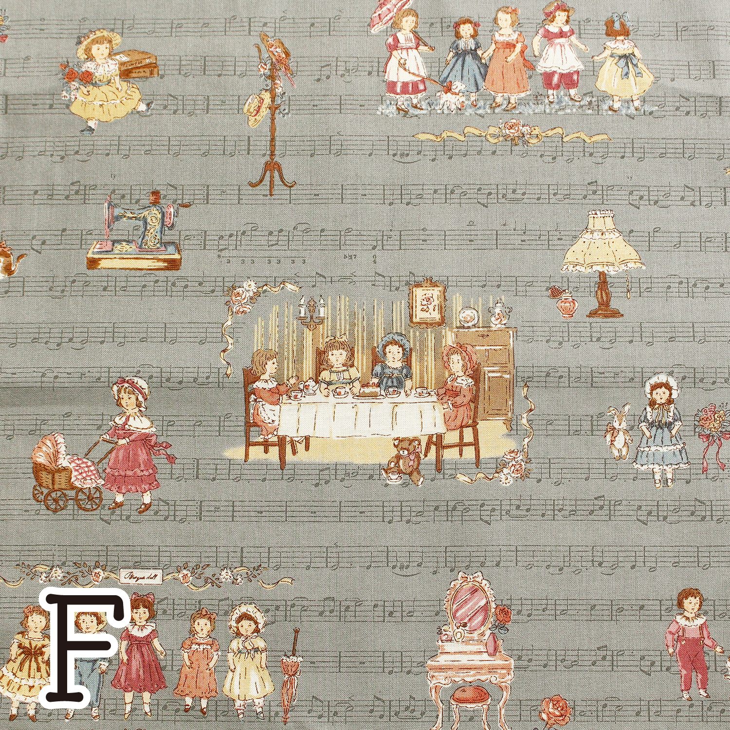 [Only on Online Shop]■NCM-GR20000-1F Printed fabric: Width approx. 110cm (roll)