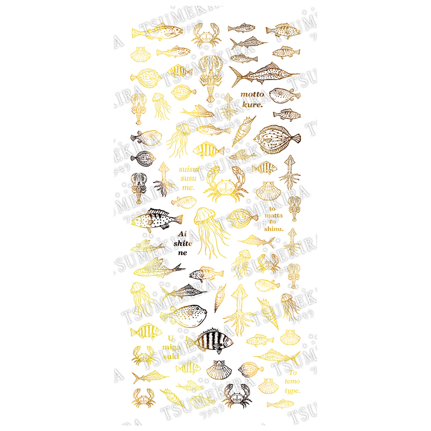 [Order upon demand, not returnable]SG-DAI-027　[TUMEKIRA]Nail Stickers fish gold (Sheet)