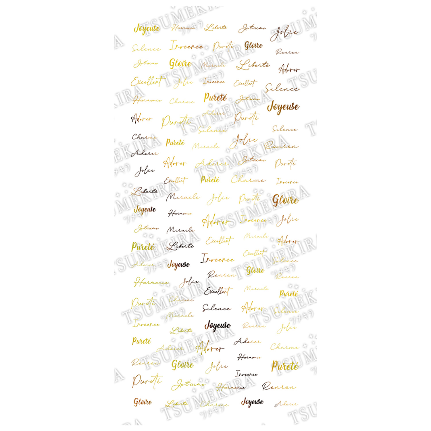 [Order upon demand, not returnable]SG-TMF-002　[TUMEKIRA]Nail Stickers message in french gold (Sheet)