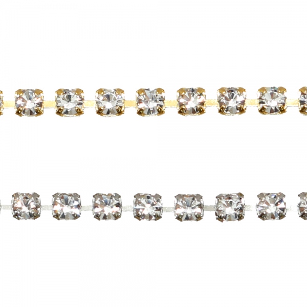 A9-3, 4　Rhinestone Chain, crystal  #101 (m)