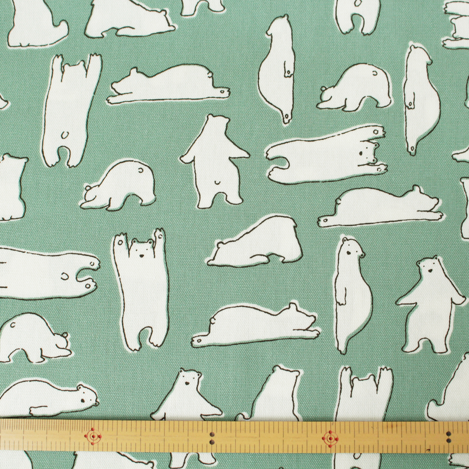 [Only on Online Shop]■7098-1D Cotton OX Fabric bear green width 110cm （roll）