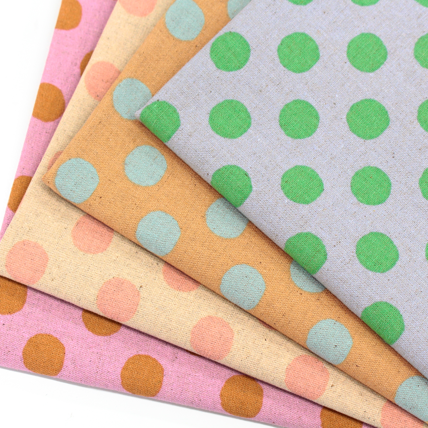 B88160-1 綿麻キャンバス ドット柄 カラフルサンドウィッチ 巾約112cm m単位 (m)