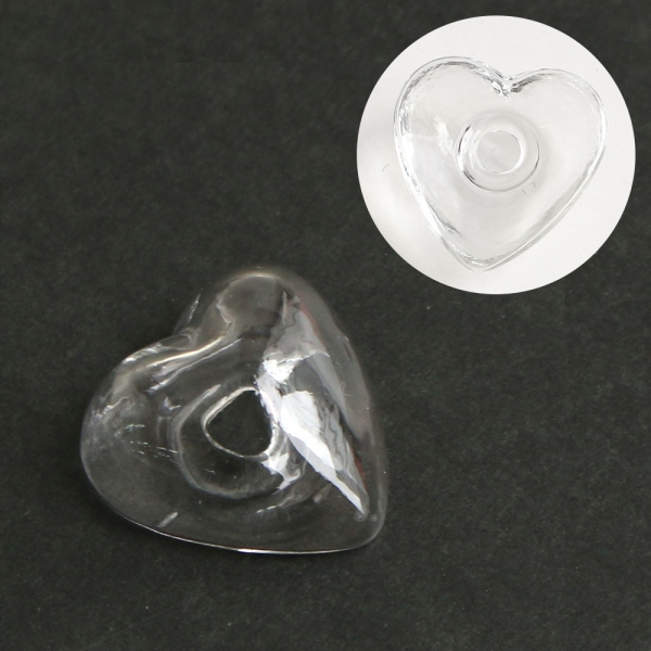 KE920 Glass Dome [heart] approx. 22mm (bag)