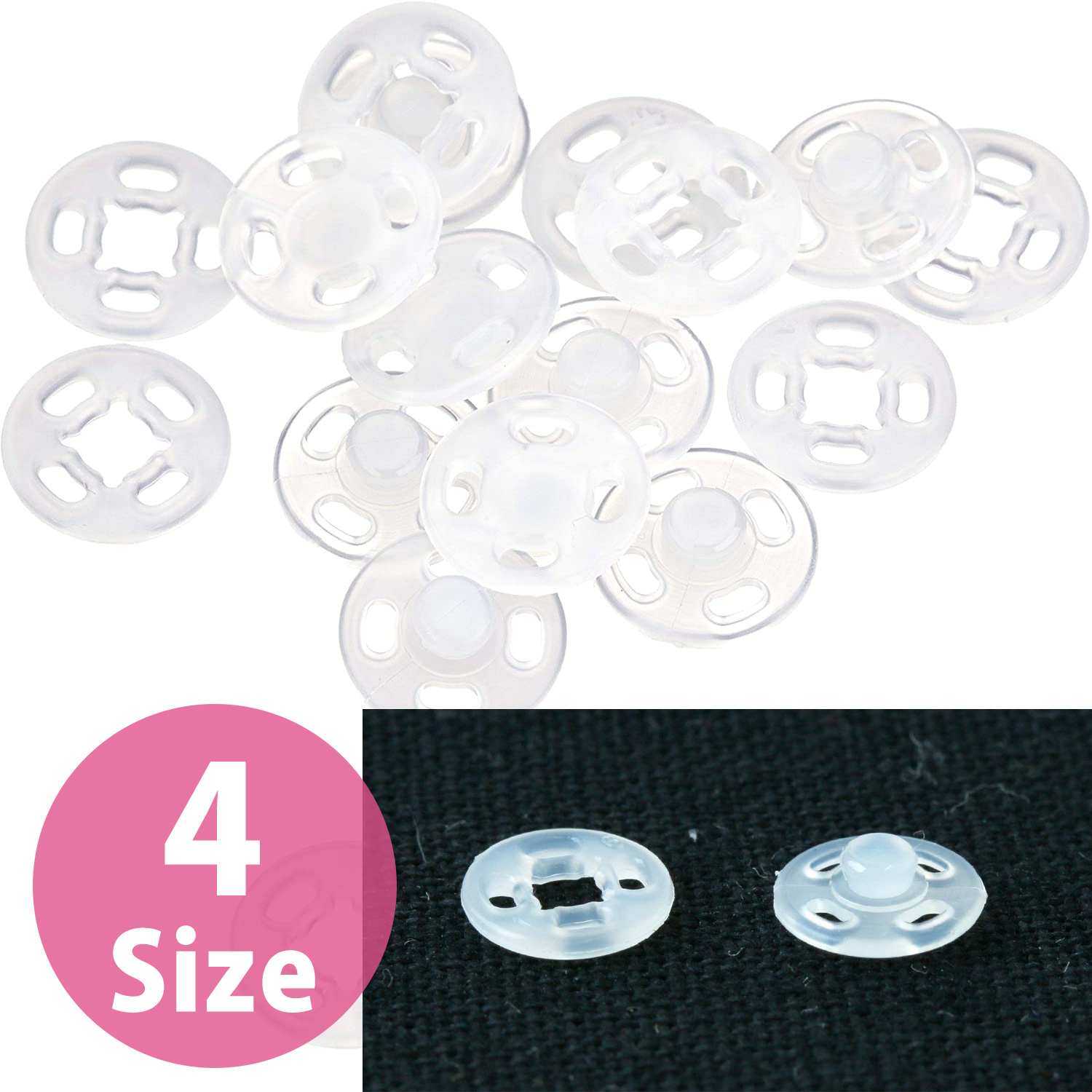 D40233 Nylon Snap Button White (pkg)