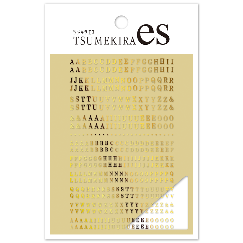 [On order/not returnable] ES-MNA-104 [es] Mini Alphabet Mincho Gold "Gel Only" Claw Nail Stickers (sheets)