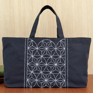 [Limited Quantity / Special Price] OLY-SK309 Sashiko Kit Mini Tote Bag Varied Asanoha Pattern (Set)