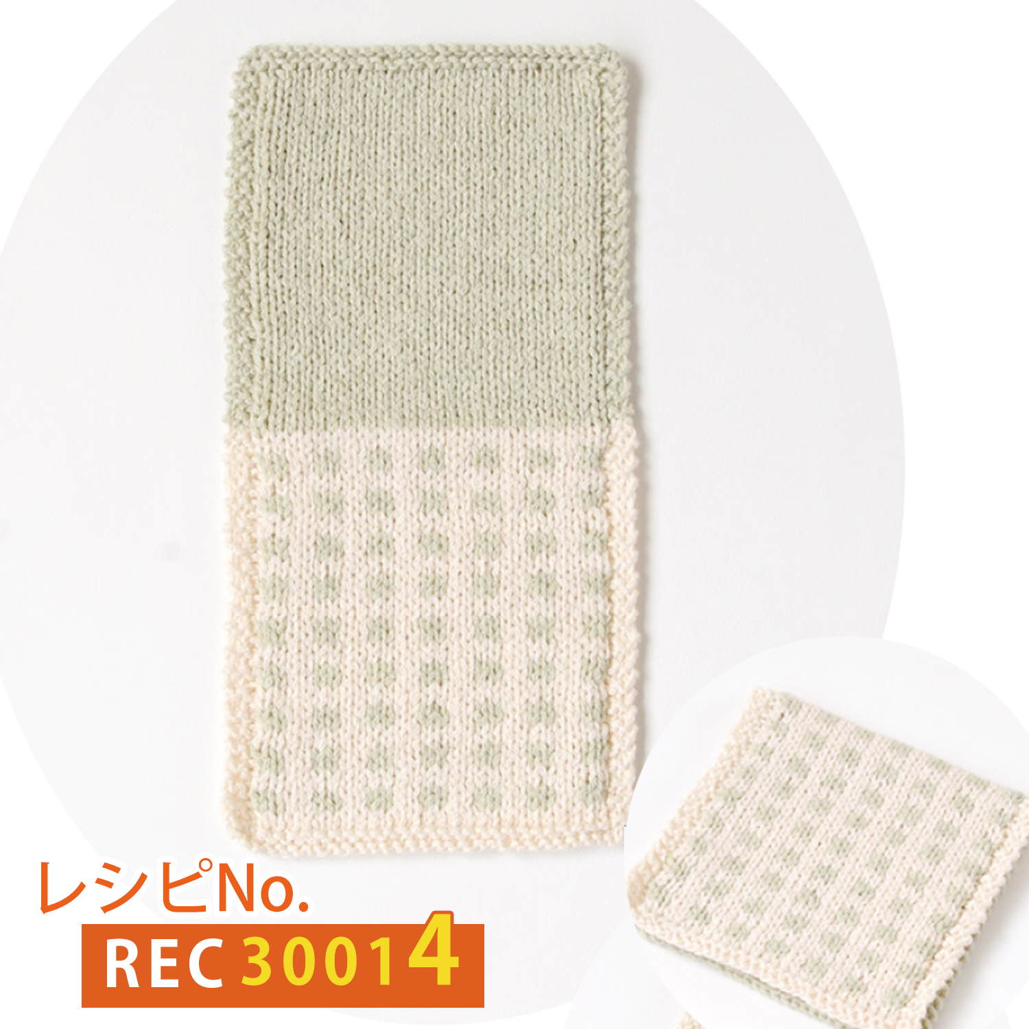 REC30014 四角編み込み模様のニッタオル レシピ(枚)