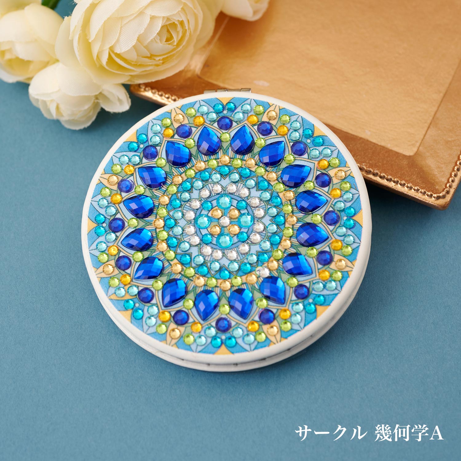 【キャンペーン対象】T10-4924 ダイヤモンドフィックス コンパクトミラー サークル 幾何学 A (箱)