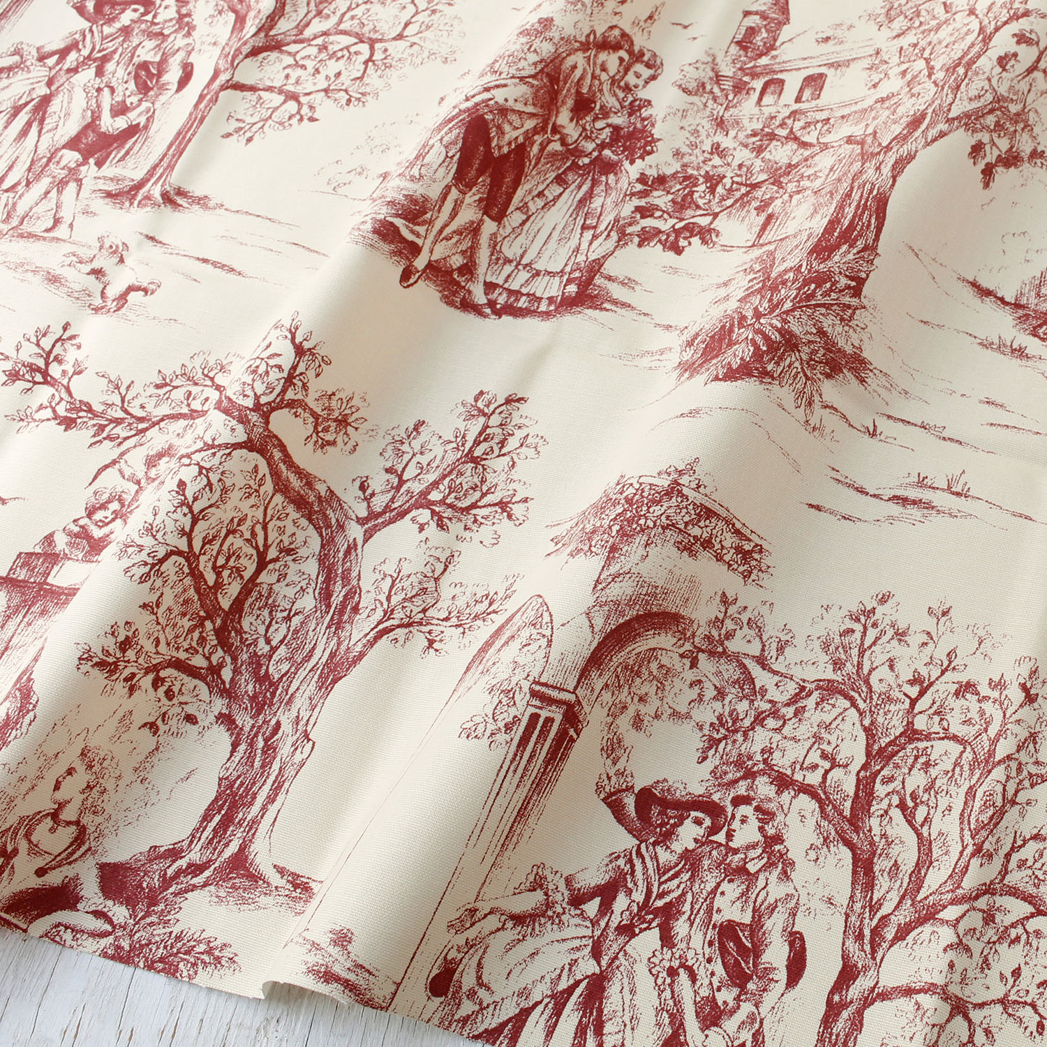 FP2838532 STOF Sketch Toile de Jouy, Red Ox Fabric Width approx.140cm 1m/unit (m)