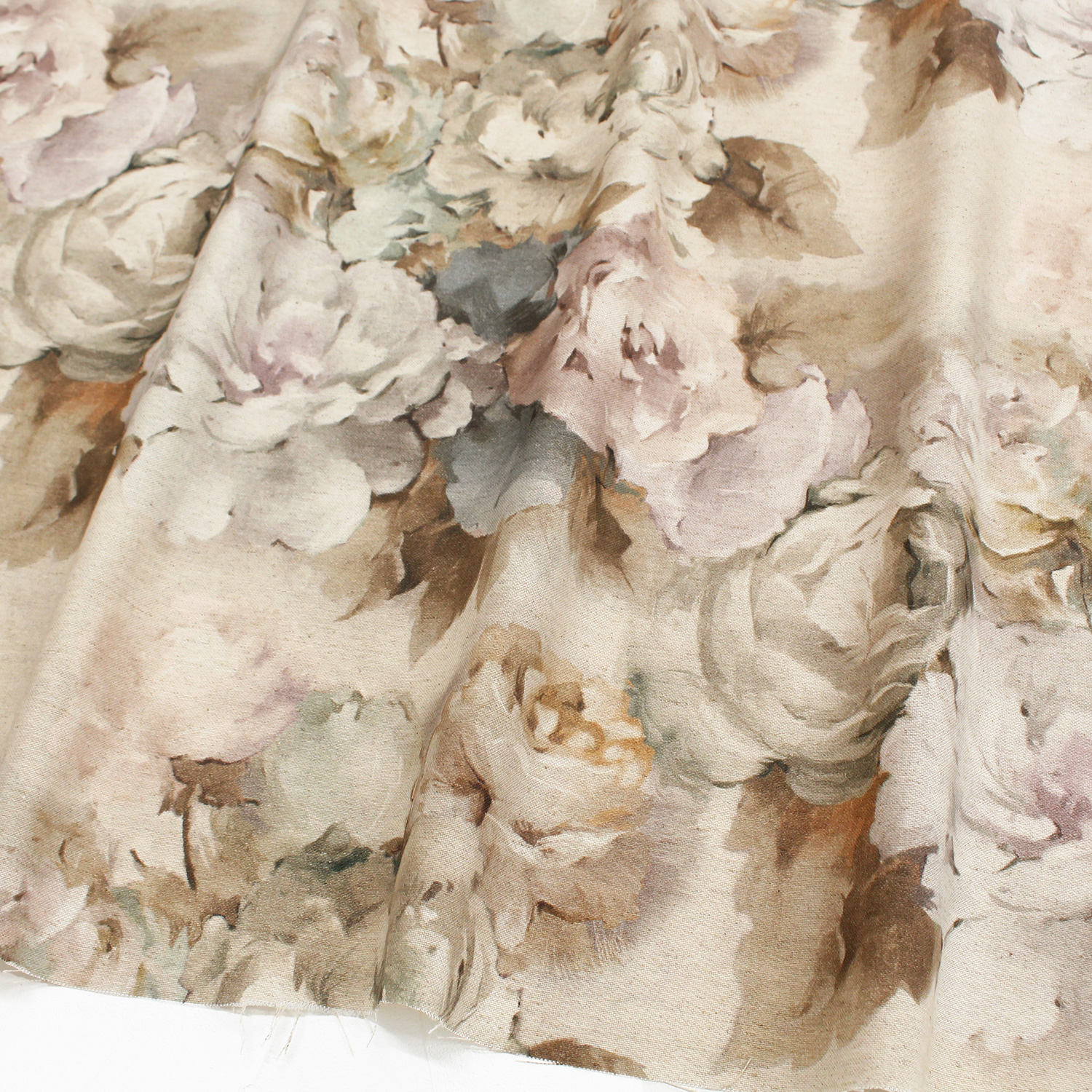 NEO-UTRECHT European Stoff From Spain 綿麻オックス 花柄プリント 巾約140cm 1m単位 (m)