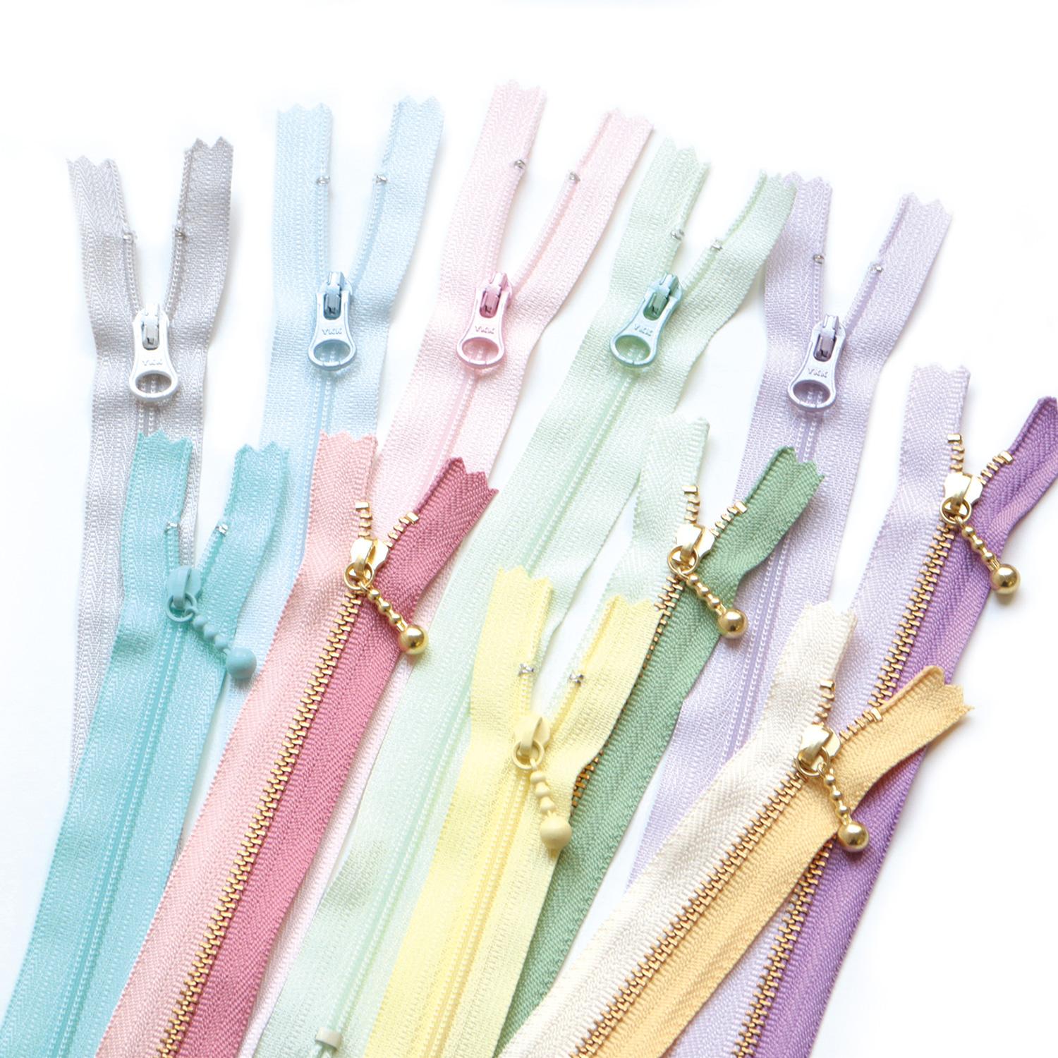 3CF20-PEARLMIX パール調ポーチ用ファスナー 6色セット (袋