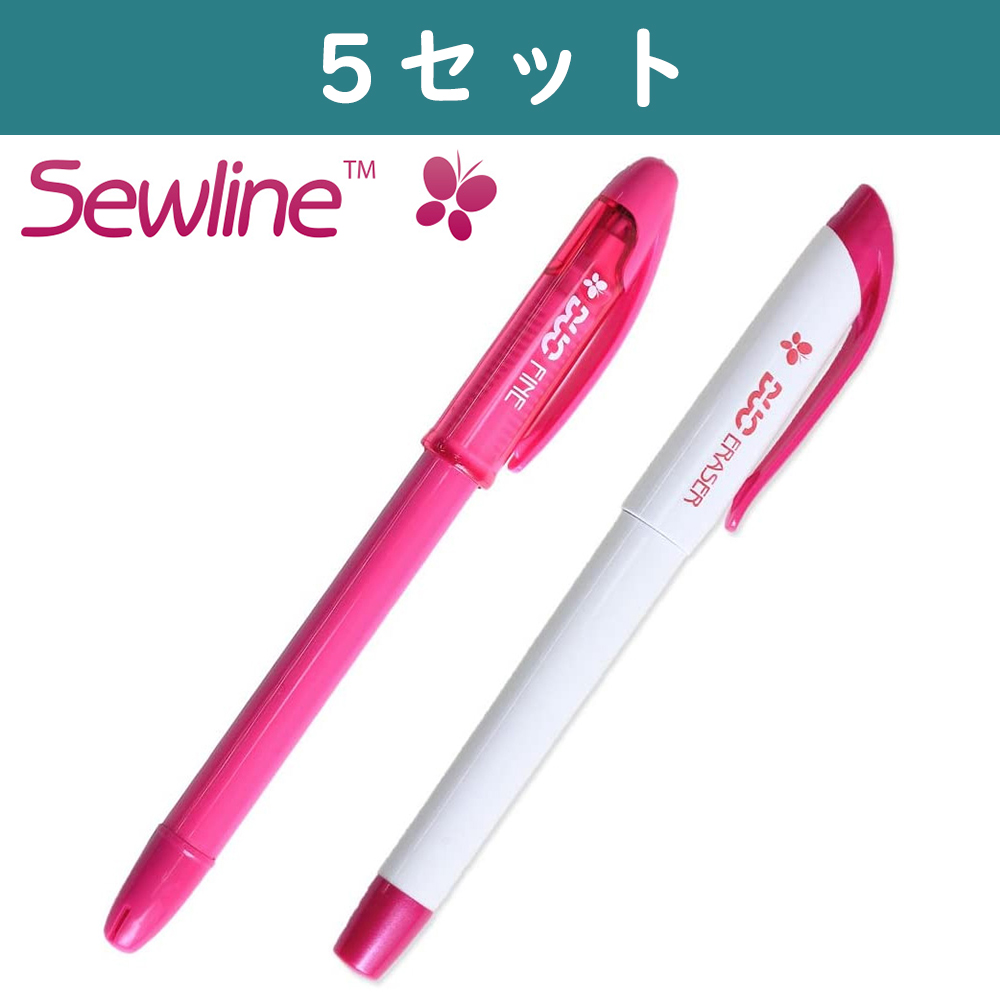 SEW50050-5 ソーライン デュオマーカー 細&専用消しペン 5セット (セット)
