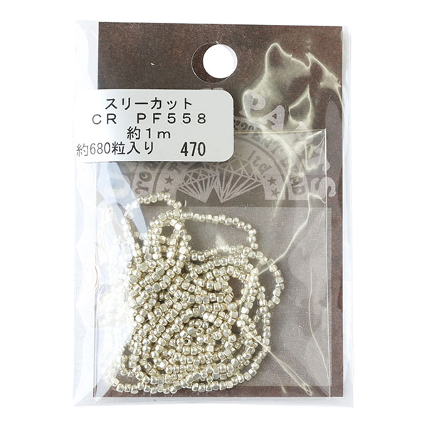 【キャンペーン対象】3C-PF558 PFビーズ スリーカット 約1m 外径約2mm 680粒入 シャンパンゴールド (枚)