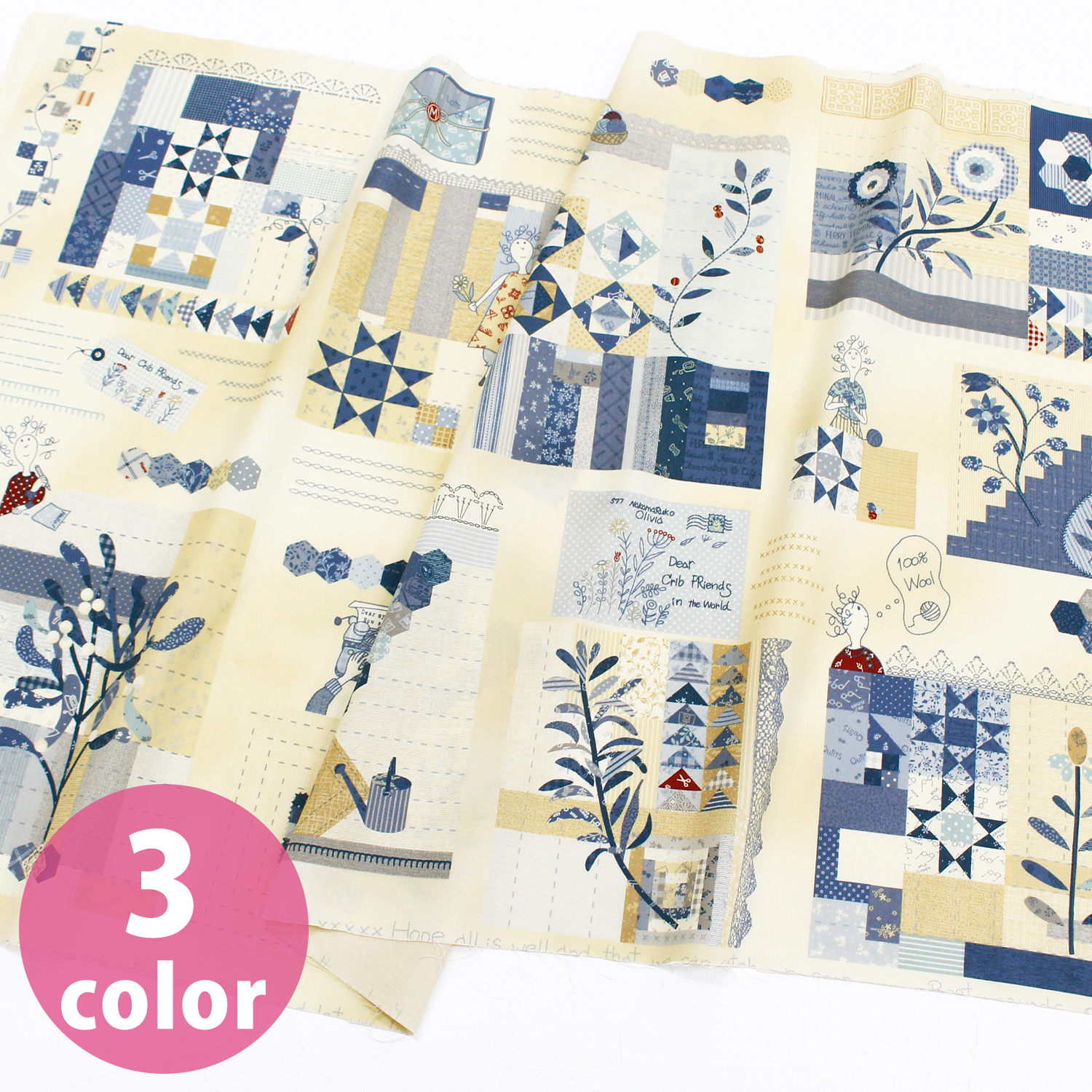 AC25010 American Country Collection シーチングプリント 約110×60cmパネル(枚)