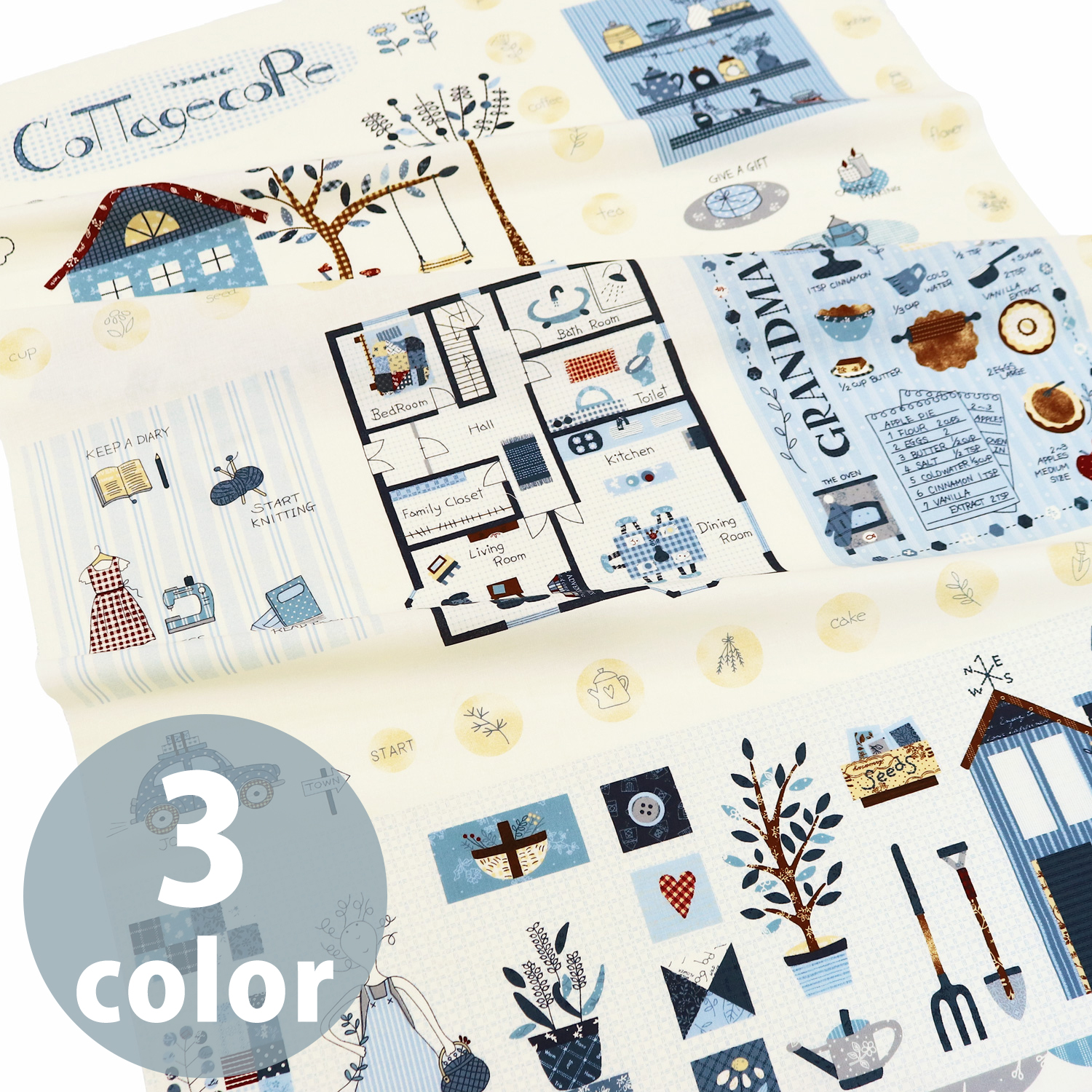 AC26010 American Country アメリカンカントリー 約110cm×75cmパネル柄  (枚)